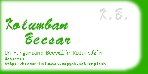 kolumban becsar business card